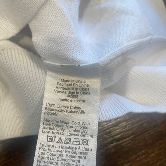 NWT Madewell Women's Sz M White Crewneck Cardigan in 100% Cotton Slim NV972 - Picture 11 of 12